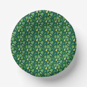 Christmas Green and Gold Tree Paper Plate