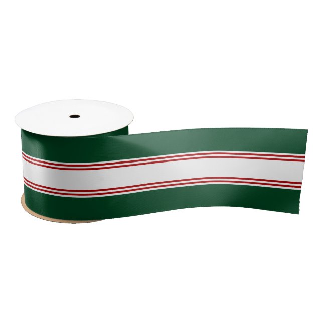 Christmas green and red Ribbon Satin Ribbon (Spool)