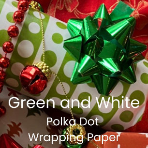 Christmas Green and White Polka Dots Wrapping Paper