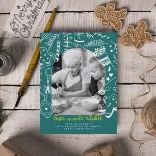 Christmas Green Baking Spirits Bright Photo Card