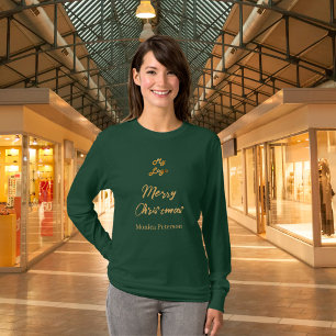 Christmas green business logo name T-Shirt