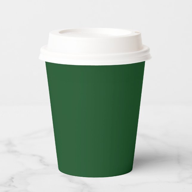 Christmas green deep dark saturated  paper cups (Front)