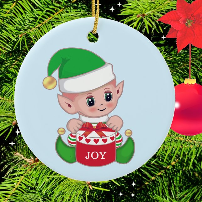 Christmas Green Elf Ceramic Ornament (Creator Uploaded)
