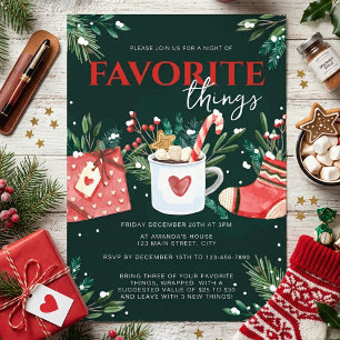 Christmas Green Festive Favourite Things Party Invitation