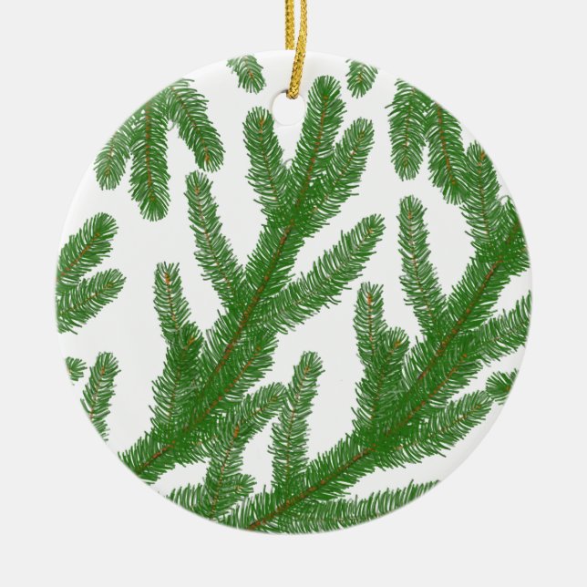 Christmas Green fir tree branches  Ornament (Front)