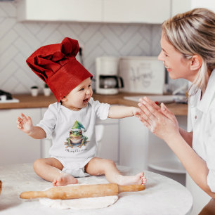 Christmas Green Frog, customisable Baby Bodysuit