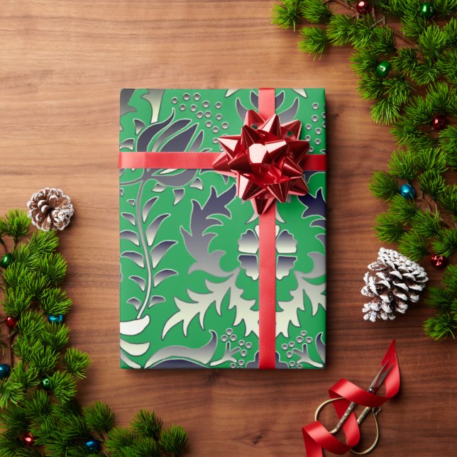Christmas Green Gift Ideas Fun Artsy Colours Wrapping Paper (Holiday Gift)