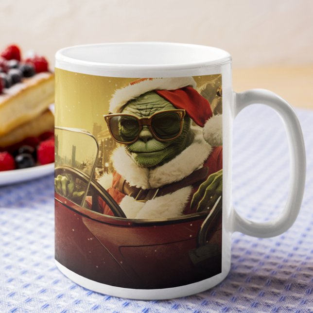 Christmas Green Goblin #7 driving a red sports car Coffee Mug (Christmas Grinch #7 driving a red sports car Coffee Mug
)