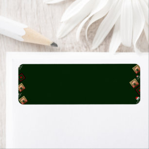 Christmas Green & Gold Frame Return Address Labels