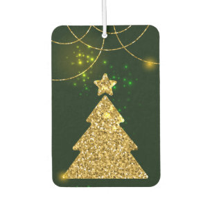 Christmas Green Holiday Glitter Sparkle Car Air Freshener
