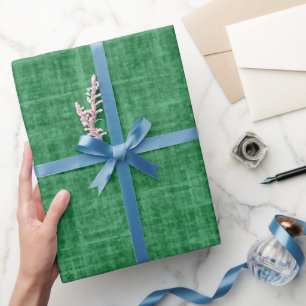 Christmas Green Linen Wrapping Paper