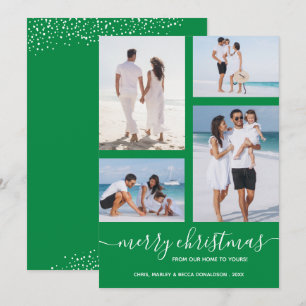 Christmas Green Multi Photo Holiday Card