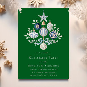 Christmas Green Office Corporate Christmas Party Invitation
