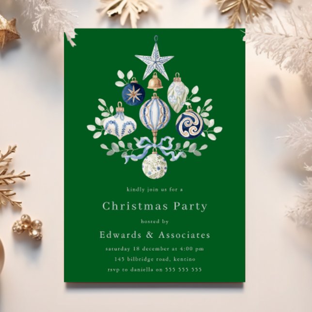 Christmas Green Office Corporate Christmas Party Invitation (Creator Uploaded)