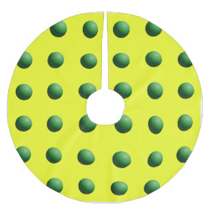 Christmas Green on Yellow Spheres Tree Skirt