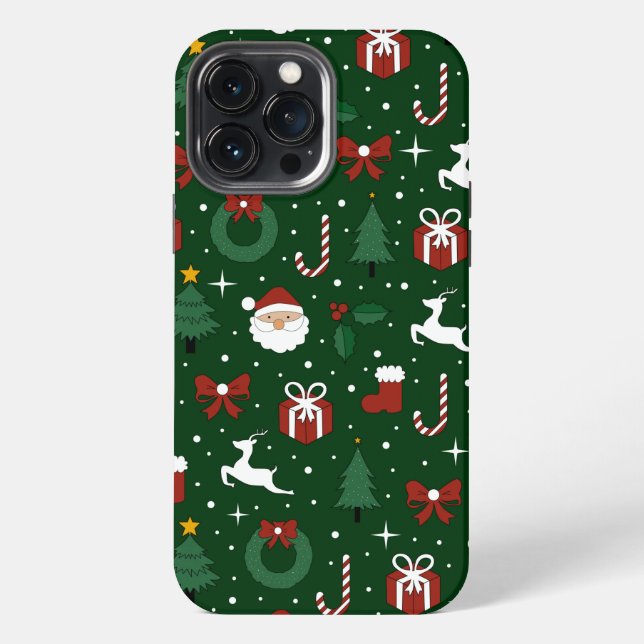 Christmas Green Pattern iPhone Case (Back)