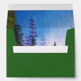 Christmas Green Pine Forest A7 Green Envelope