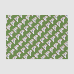 Christmas Green Pinto Thoroughbred Horse Pattern Tissue Paper