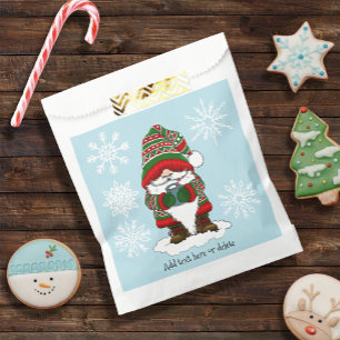 Christmas Green Red Gnome Cute Favour Bag