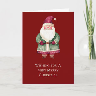 Christmas Green Red Santa Card