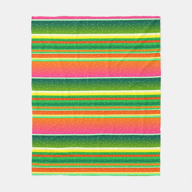 Christmas green red unique original striped fleece blanket (Front)