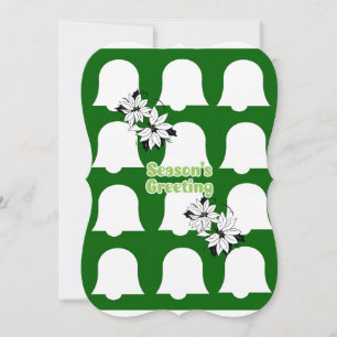 Christmas Green Seasons GreetingFlat Greeting Card