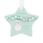 Christmas green snowman Grandson believe