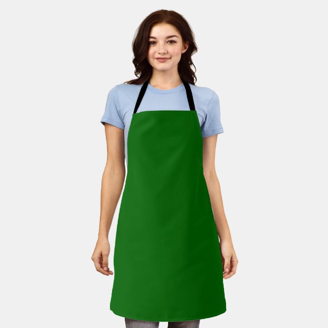 Christmas Green Solid Colour Apron (Worn)