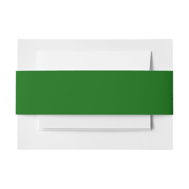 Christmas Green Solid Colour Invitation Belly Band (Front Example)