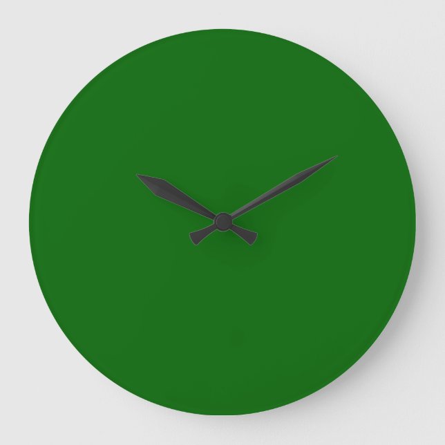 Christmas Green Solid Colour Large Clock (Front)