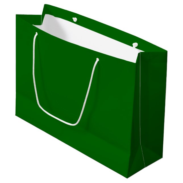 Christmas Green Solid Colour Large Gift Bag (Front Angled)
