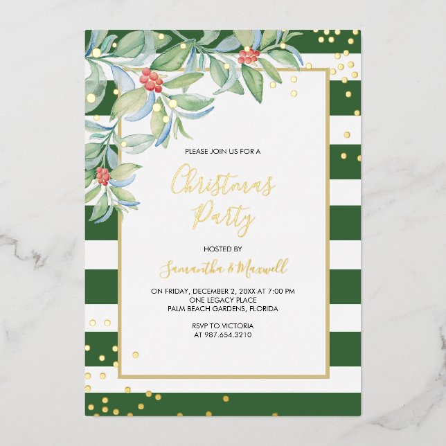 Christmas Green Stripes Holiday Function (Front)