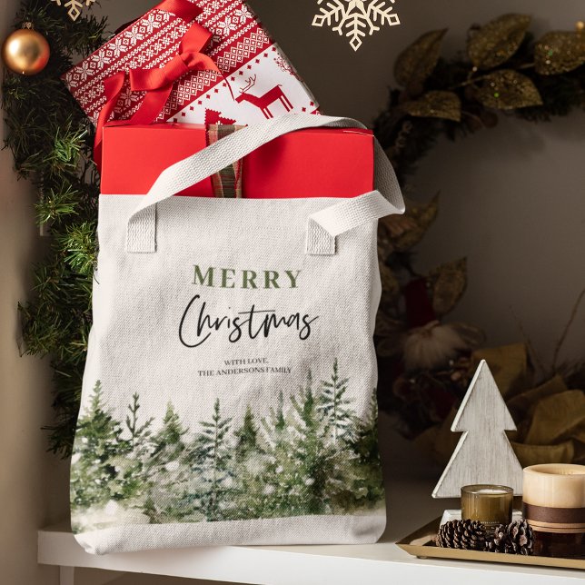 Christmas Green Tree | Merry Christmas Tote Bag (Creator Uploaded)