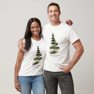 Christmas Green Tree Watercolour T-Shirt