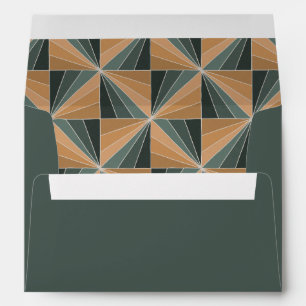Christmas Green Vintage Art Deco Custom Holiday Envelope