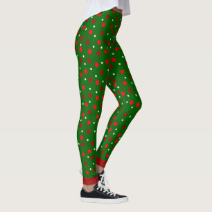 Christmas Green/White & Red Dots leggings