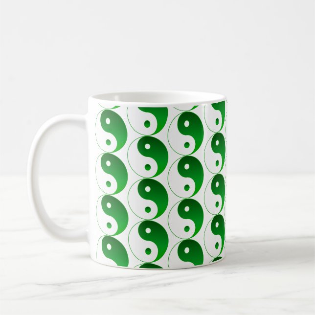 Christmas Green Yin & Yang Pattern Coffee Mug (Left)