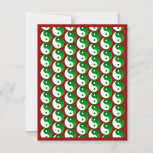 Christmas Green Yin & Yang Pattern Invitation