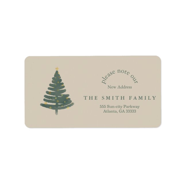 Christmas Greenery & Berry New Address  Label (Front)