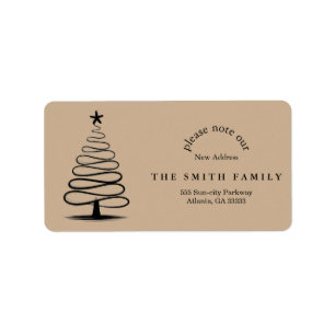 Christmas Greenery & Berry New Address  Label