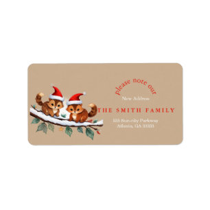 Christmas Greenery & Berry New Address  Label