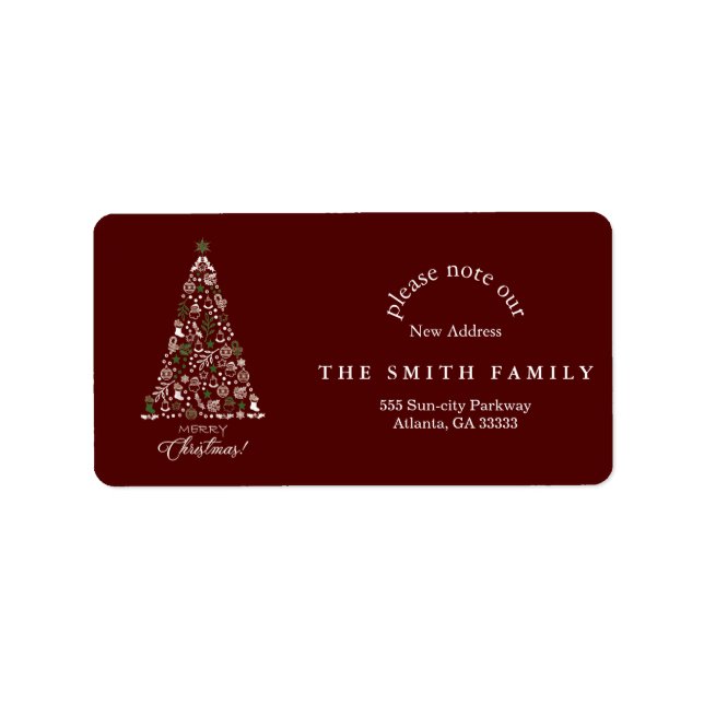 Christmas Greenery & Berry New Address  Label (Front)