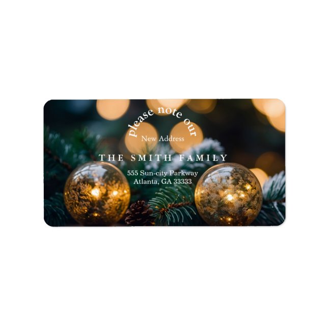 Christmas Greenery & Berry New Address  Label (Front)