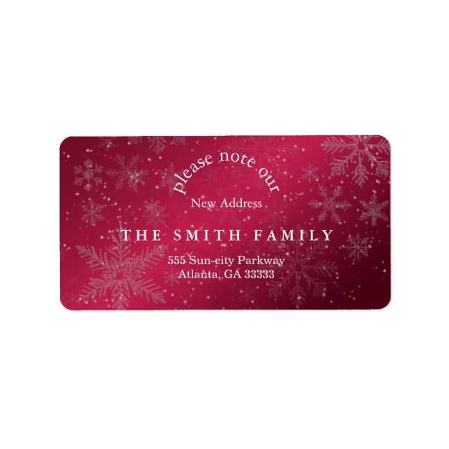 Christmas Greenery & Berry New Address  Label (Front)