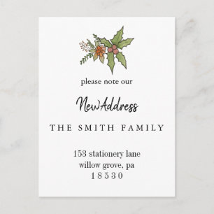 Christmas Greenery Change of Address Insert Card