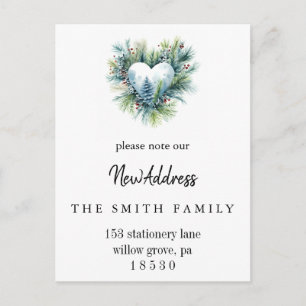 Christmas Greenery Change of Address Insert Card