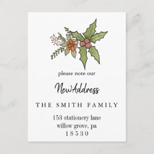 Christmas Greenery Change of Address Insert Card