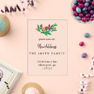 Christmas Greenery Change of Address Insert Card Acrylic Invitations
