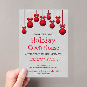 Christmas Greenery Change of Address Insert Card Acrylic Invitations