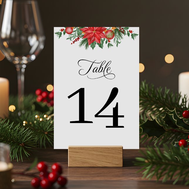Christmas Greenery floral Elegant Wedding Table Number (Creator Uploaded)